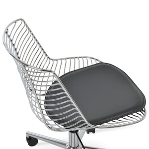 Soho Concept Tiger Office Steel Seat Frame - Durable Black Powder Coated Design With Removable Cinnamon Pad Grey  Soho-concept-dining-chair-11976