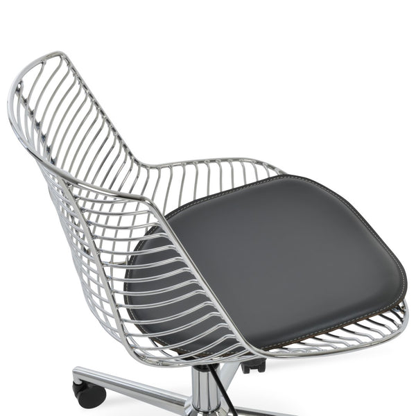 Soho Concept Tiger Office Steel Seat Frame - Durable Black Powder Coated Design With Removable Cinnamon Pad Grey  Soho-concept-dining-chair-11976