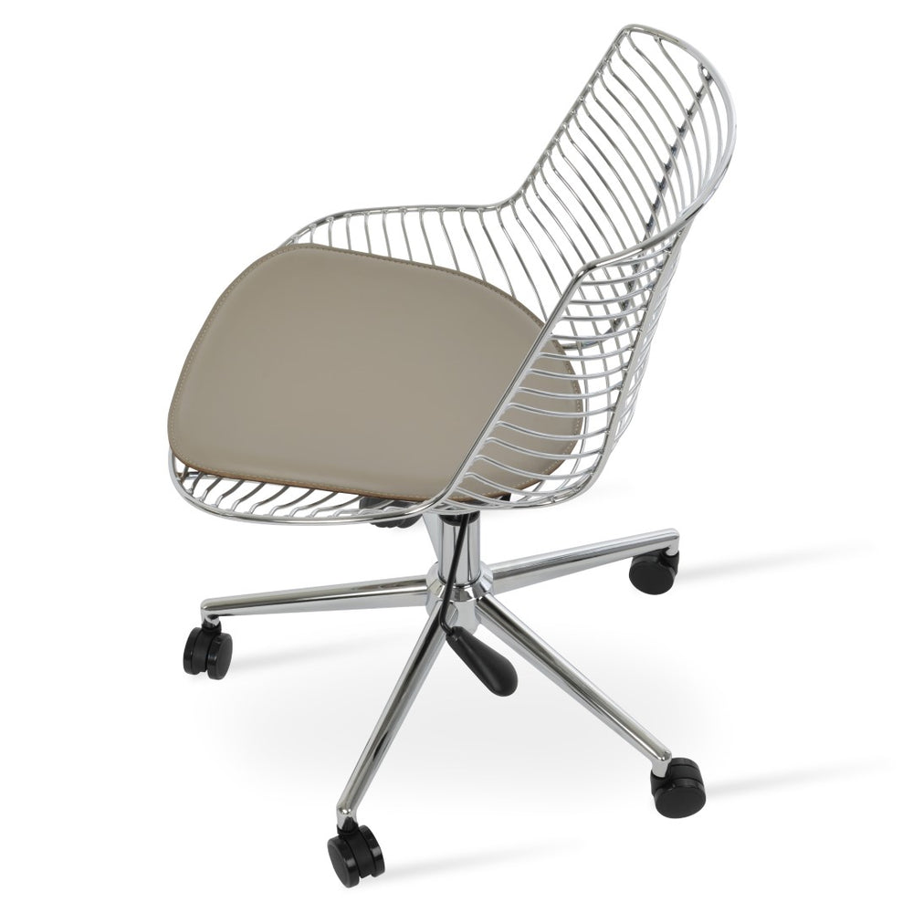 Soho Concept Tiger Office Steel Seat Frame - Durable Black Powder Coated Design With Removable Cinnamon Pad Fr Bone  Soho-concept-dining-chair-12728