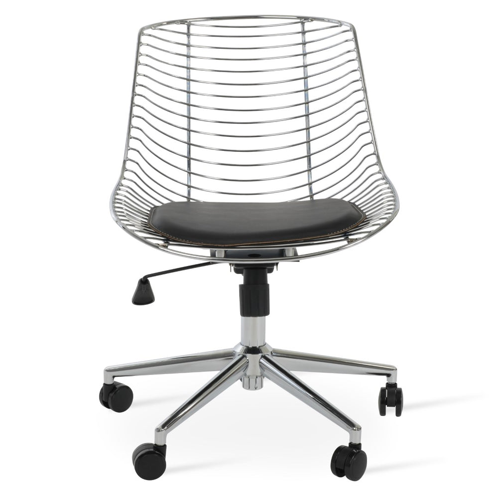 Soho Concept Tiger Office Steel Seat Frame - Durable Black Powder Coated Design With Removable Cinnamon Pad Fr Bone  Soho-concept-dining-chair-12728