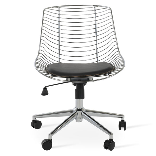 Soho Concept Tiger Office Steel Seat Frame - Durable Black Powder Coated Design With Removable Cinnamon Pad Grey  Soho-concept-dining-chair-11975
