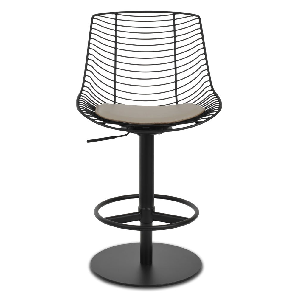 Soho Concept Tiger Piston Stool - Adjustable Barstool With Full Footrest, Durable Steel Frame & Removable Seat Pad Black  Soho-concept-dining-chair-09907