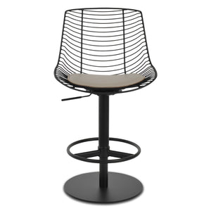 Soho Concept Tiger Piston Stool - Adjustable Barstool With Full Footrest, Durable Steel Frame & Removable Seat Pad Black  Soho-concept-dining-chair-09906