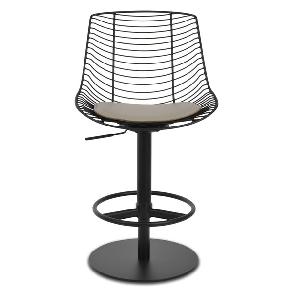 Soho Concept Tiger Piston Stool - Adjustable Barstool With Full Footrest, Durable Steel Frame & Removable Seat Pad Black  Soho-concept-dining-chair-09906