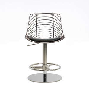 Soho Concept Tiger Piston Stool - Adjustable Barstool With Full Footrest, Durable Steel Frame & Removable Seat Pad Black  Soho-concept-dining-chair-09907