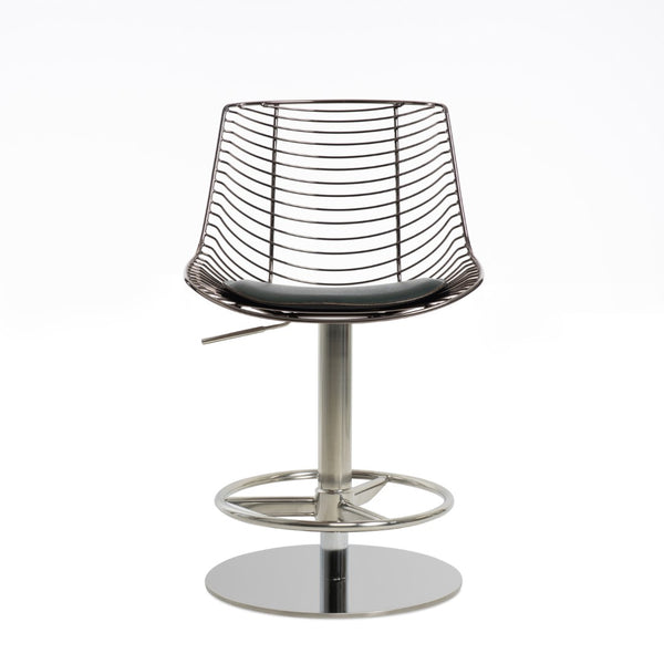 Soho Concept Tiger Piston Stool - Adjustable Barstool With Full Footrest, Durable Steel Frame & Removable Seat Pad Black  Soho-concept-dining-chair-09907