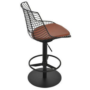 Soho Concept Tiger Piston Stool - Adjustable Barstool With Full Footrest, Durable Steel Frame & Removable Seat Pad Black  Soho-concept-dining-chair-09904