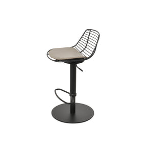 Soho Concept Tiger Piston Stool - Adjustable Barstool With Full Footrest, Durable Steel Frame & Removable Seat Pad Black  Soho-concept-dining-chair-09902