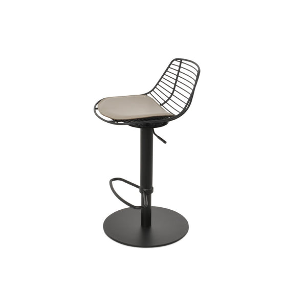 Soho Concept Tiger Piston Stool - Adjustable Barstool With Full Footrest, Durable Steel Frame & Removable Seat Pad Black  Soho-concept-dining-chair-09902