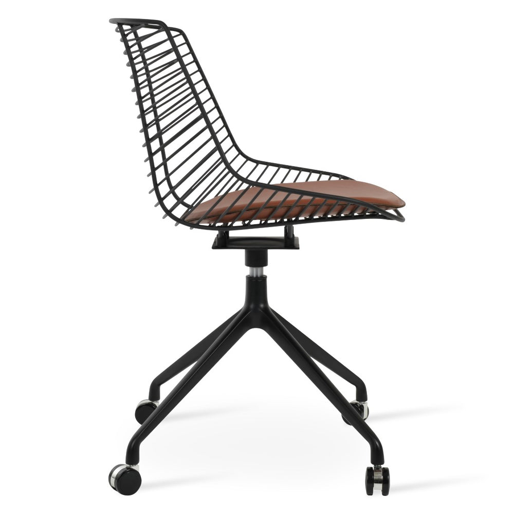 Soho Concept Tiger Spider Swivel Chair - Modern Black Powder Coated Design With Removable Seat Pad & 5-year Warranty Black  Soho-concept-dining-chair-05980