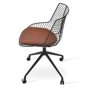 Soho Concept Tiger Spider Swivel Chair - Modern Black Powder Coated Design With Removable Seat Pad & 5-year Warranty Black  Soho-concept-dining-chair-05984