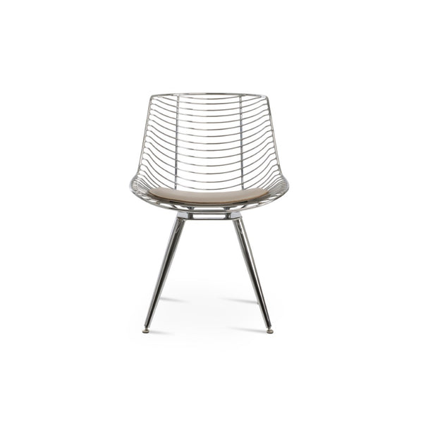 Soho Concept Tiger Star Chair - Stylish Steel Frame Dining Chair With Removable Seat Pad & 5-year Guarantee Chrome  Soho-concept-dining-chair-05994