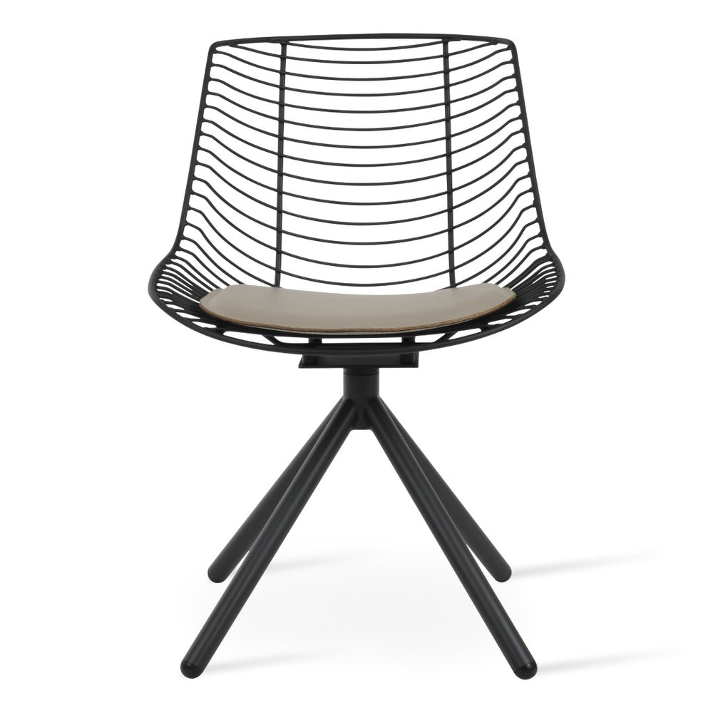 Soho Concept Tiger Stick Swivel Chair - Stylish Steel Frame With Removable Seat Pad, Perfect For Indoor & Outdoor Use Fr Bone  Soho-concept-dining-chair-06002