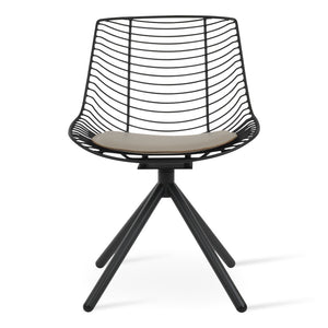 Soho Concept Tiger Stick Swivel Chair - Stylish Steel Frame With Removable Seat Pad, Perfect For Indoor & Outdoor Use Fr Bone  Soho-concept-dining-chair-06002