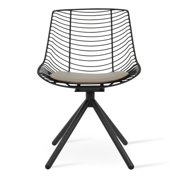 Soho Concept Tiger Stick Swivel Chair - Stylish Steel Frame With Removable Seat Pad, Perfect For Indoor & Outdoor Use Fr Bone  Soho-concept-dining-chair-06002