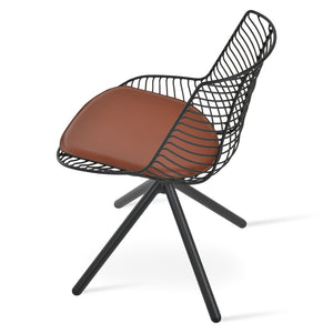 Soho Concept Tiger Stick Swivel Chair - Stylish Steel Frame With Removable Seat Pad, Perfect For Indoor & Outdoor Use Black  Soho-concept-dining-chair-06001