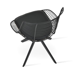 Soho Concept Tiger Sword Swivel Chair – Stylish Black Powder Coated Dining Chair With Removable Seat Pad & Guarantee Black  Soho-concept-dining-chair-06004