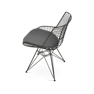 Soho Concept Tiger Tower Chair - Stylish Black Powder Coated Dining Chair With Removable Seat Pad & 5-year Guarantee Black,Grey  Soho-concept-dining-chair-06008