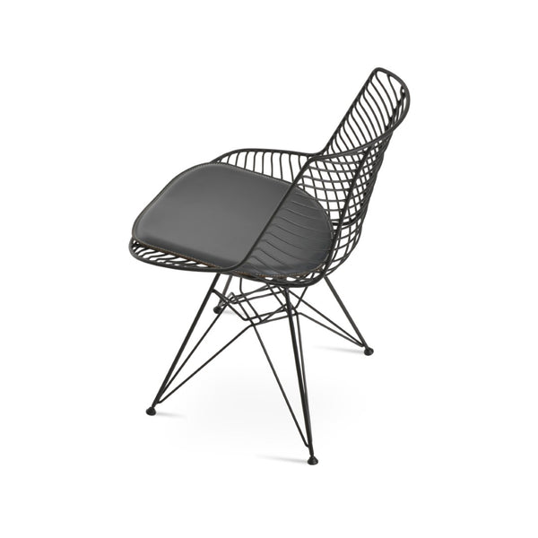 Soho Concept Tiger Tower Chair - Stylish Black Powder Coated Dining Chair With Removable Seat Pad & 5-year Guarantee Black,Grey  Soho-concept-dining-chair-06008