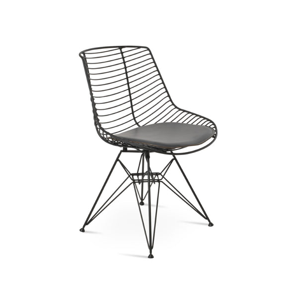 Soho Concept Tiger Tower Chair - Stylish Black Powder Coated Dining Chair With Removable Seat Pad & 5-year Guarantee Black,Grey  Soho-concept-dining-chair-06008