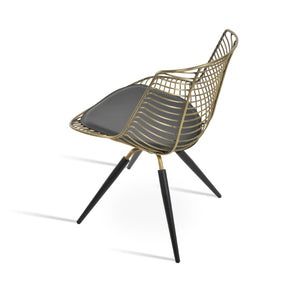 Soho Concept Tiger Wire Chair Dining Chair - Stylish Steel Frame In Chrome/Gold/Brass With Removable Seat Pad Brass,Black,Grey  Soho-concept-dining-chair-06013