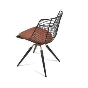 Soho Concept Tiger Wire Chair - Stylish Steel Frame Dining Chair With Removable Seat Pad & Outdoor Durability Black,Brass  Soho-concept-dining-chair-06015