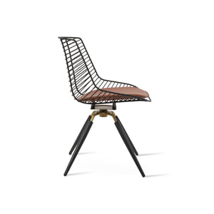 Soho Concept Tiger Wire Chair Dining Chair - Stylish Steel Frame In Chrome/Gold/Brass With Removable Seat Pad Black,Brass  Soho-concept-dining-chair-06016