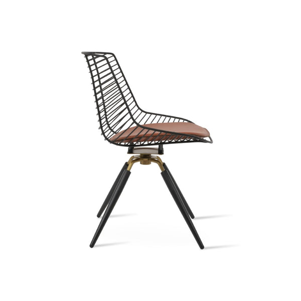 Soho Concept Tiger Wire Chair Dining Chair - Stylish Steel Frame In Chrome/Gold/Brass With Removable Seat Pad Black,Brass  Soho-concept-dining-chair-06016