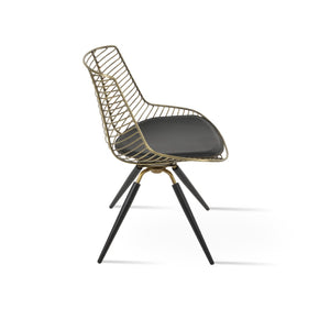 Soho Concept Tiger Wire Chair Dining Chair - Stylish Steel Frame In Chrome/Gold/Brass With Removable Seat Pad Brass,Black,Grey  Soho-concept-dining-chair-06019