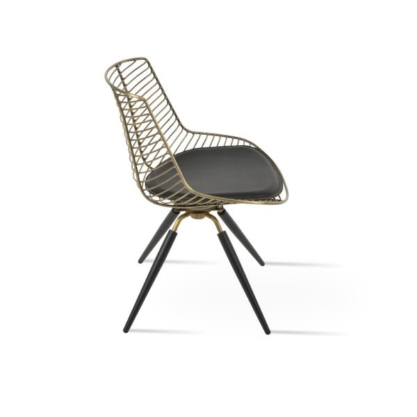 Soho Concept Tiger Wire Chair Dining Chair - Stylish Steel Frame In Chrome/Gold/Brass With Removable Seat Pad Brass,Black,Grey  Soho-concept-dining-chair-06019
