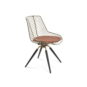 Soho Concept Tiger Wire Chair Dining Chair - Stylish Steel Frame In Chrome/Gold/Brass With Removable Seat Pad Brass,Black  Soho-concept-dining-chair-06017
