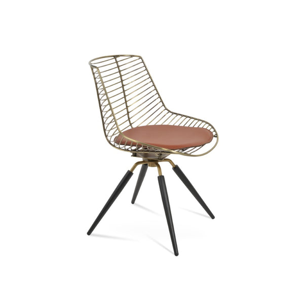 Soho Concept Tiger Wire Chair Dining Chair - Stylish Steel Frame In Chrome/Gold/Brass With Removable Seat Pad Brass,Black  Soho-concept-dining-chair-06017