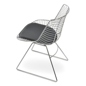 Soho Concept Tiger Wire Chair Dining Chair - Stylish Steel Frame In Chrome/Gold/Brass With Removable Seat Pad Chrome,Grey  Soho-concept-dining-chair-06027