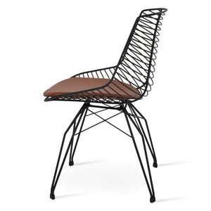 Soho Concept Tiger Wire Chair - Stylish Steel Frame Dining Chair With Removable Seat Pad & Outdoor Durability Black  Soho-concept-dining-chair-06023