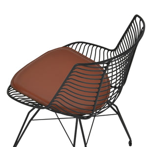 Soho Concept Tiger Wire Chair - Stylish Steel Frame Dining Chair With Removable Seat Pad & Outdoor Durability Black  Soho-concept-dining-chair-06023