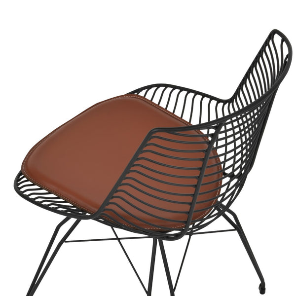 Soho Concept Tiger Wire Chair - Stylish Steel Frame Dining Chair With Removable Seat Pad & Outdoor Durability Black  Soho-concept-dining-chair-06023