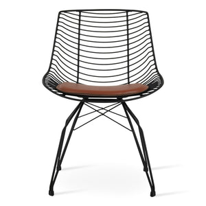 Soho Concept Tiger Wire Chair - Stylish Steel Frame Dining Chair With Removable Seat Pad & Outdoor Durability Black  Soho-concept-dining-chair-06023