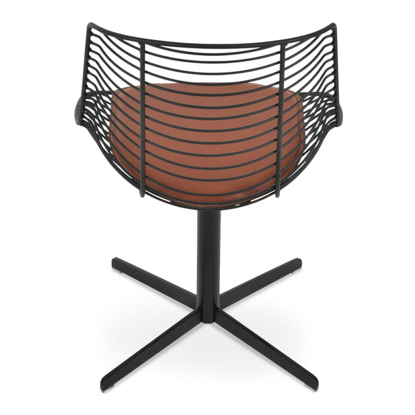 Soho Concept Tiger Wire Chair - Stylish Steel Frame Dining Chair With Removable Seat Pad & Outdoor Durability Black  Soho-concept-dining-chair-06022