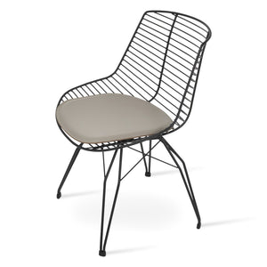 Soho Concept Tiger Wire Chair - Stylish Steel Frame Dining Chair With Removable Seat Pad & Outdoor Durability Black  Soho-concept-dining-chair-06024