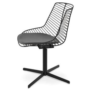 Soho Concept Tiger Wire Chair - Stylish Steel Frame Dining Chair With Removable Seat Pad & Outdoor Durability Black  Soho-concept-dining-chair-06020