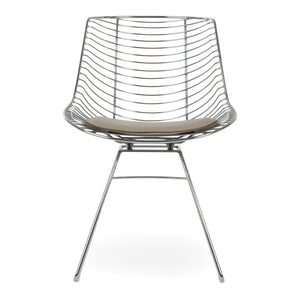 Soho Concept Tiger Wire Chair Dining Chair - Stylish Steel Frame In Chrome/Gold/Brass With Removable Seat Pad Chrome  Soho-concept-dining-chair-06026