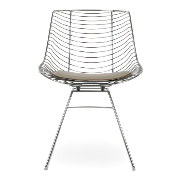 Soho Concept Tiger Wire Chair Dining Chair - Stylish Steel Frame In Chrome/Gold/Brass With Removable Seat Pad Chrome  Soho-concept-dining-chair-06026