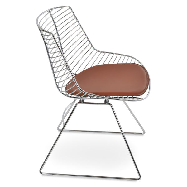 Soho Concept Tiger Wire Chair Dining Chair - Stylish Steel Frame In Chrome/Gold/Brass With Removable Seat Pad Chrome  Soho-concept-dining-chair-06025