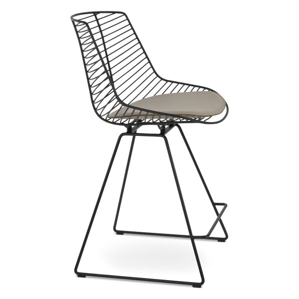 Soho Concept Tiger Wire Barstools & Counterstools - Durable Steel Frame, Removable Seat Pad, 5-year Warranty! Black  Soho-concept-dining-chair-09918