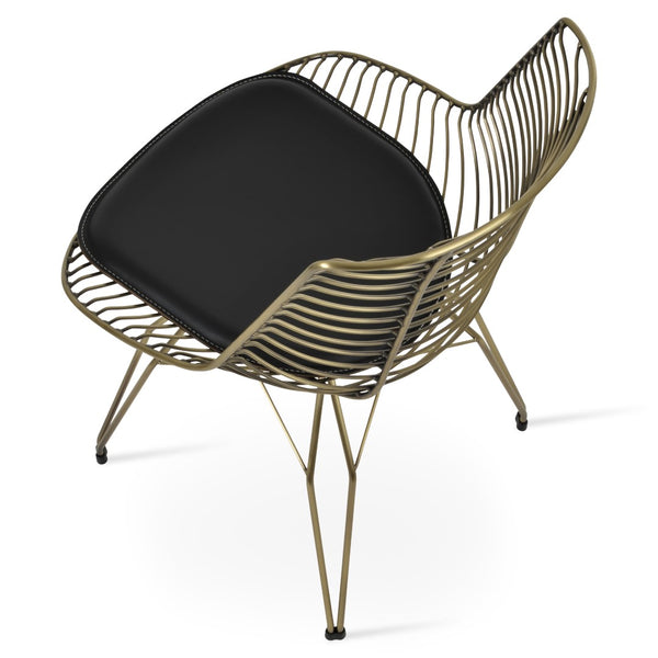 Soho Concept Tiger Wire Chair Dining Chair - Stylish Steel Frame In Chrome/Gold/Brass With Removable Seat Pad Brass,Black  Soho-concept-dining-chair-06035
