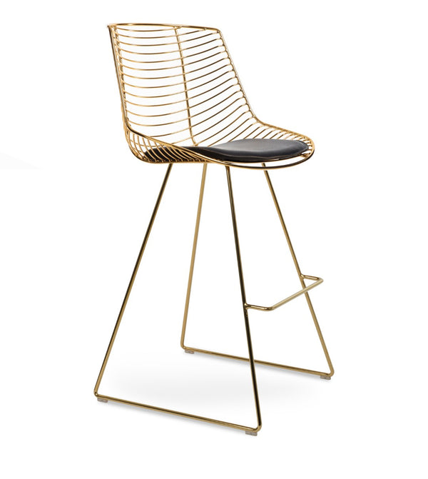 Soho Concept Tiger Wire Barstools & Counterstools - Stylish Chrome/Gold/Brass Frame With Removable Padded Seat Black,Gold  Soho-concept-dining-chair-09919