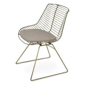 Soho Concept Tiger Wire Chair Dining Chair - Stylish Steel Frame In Chrome/Gold/Brass With Removable Seat Pad Brass  Soho-concept-dining-chair-06032