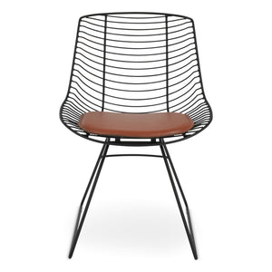 Soho Concept Tiger Wire Chair - Stylish Steel Frame Dining Chair With Removable Seat Pad & Outdoor Durability Black  Soho-concept-dining-chair-06029