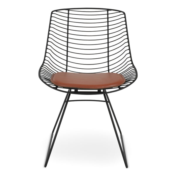 Soho Concept Tiger Wire Chair - Stylish Steel Frame Dining Chair With Removable Seat Pad & Outdoor Durability Black  Soho-concept-dining-chair-06029