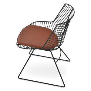 Soho Concept Tiger Wire Chair - Stylish Steel Frame Dining Chair With Removable Seat Pad & Outdoor Durability Black  Soho-concept-dining-chair-06029